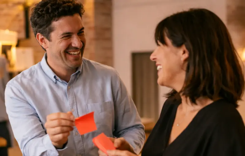 Dos personas participando en un taller para líderes
